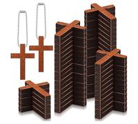 HNsdsvcd Porte-clés en forme de croix en bois naturel pour projets de bricolage religieux