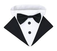 HNsdsvcd Serviette de salive de mariage pour animal domestique avec costume occidental, collier réglable pour chats, lapins, chiot, festival, fête de mariage