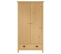 HNSMFPRE Garde-Robe à 2 Portes Hill 89x50x170 cm Bois de Pin Solide | Armoire chambre, pin massif, tiroir, étagère, penderie, facile à assembler, nettoyage chiffon sec