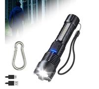 HNTKGME Lampe de poche tactique A70, lampe de poche tactique à lumière forte Earc LED, nouvelle lampe de poche tactique LED A70 améliorée 2024, rechargeable par USB, zoom réglable (1PCS)