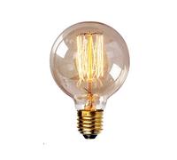 Hntoolight Ampoule Edison vintage E27 220 V 40 W Ampoule Edison à filament G80 Blanc chaud (2700-3000 K)