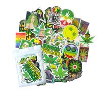 HNTR Autocollants Cannabis | 50 Stickers Chanvre pour Scrapbook, Journal, Ordinateur Portable, Kindle et Plus