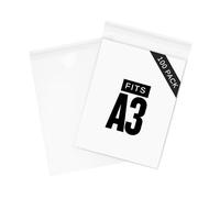 HNTR Lot de 100 sacs en cellophane A3 pour grandes impressions d'art 305 x 425 mm 40 microns