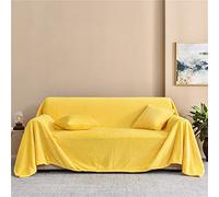 HNTYSM Couverture de Canapé à Couverture Complète, Housses de Canapé 1 Place Plaid Doux et Chaud Housse Canape Dangle, Jete de canape Grande Taille (200x180cm, Jaune)