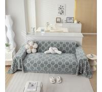 HNTYSM Housses de Canapé à Couverture Complète, Confortable et résistant Couverture de canapé Anti-Chat de Haute qualité, 5 Places Multifonction Jete de canape Grande Taille (180X420cm, Gris)