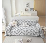 HNTYSM Housses de Canapé à Couverture Complète, Confortable et résistant Couverture de canapé Anti-Chat de Haute qualité, 2 Places Multifonction Jete de canape Grande Taille (180X180cm, Blanche)