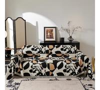 HNTYSM Housses de Canapé à Couverture Complète, Confortable et résistant Couverture de Tissu Chenille de Haute qualité, 4 Places Multifonction Jete de canape Grande Taille (180X380cm, Brun)