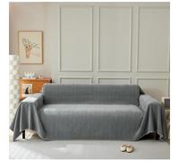 HNTYSM Housses de Canapé à Couverture Complète, Tissu de Couverture de Canapé en Couleur Unie, 3 Places Couverture canapé Multifonction Jete de canape Grande Taille (230x300cm, Couleur Gris foncé)