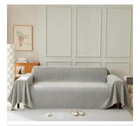 HNTYSM Housses de Canapé à Couverture Complète, Tissu de Couverture de Canapé en Couleur Unie, 3 Places Couverture canapé Multifonction Jete de canape Grande Taille (230x340cm, Couleur Gris Clair)