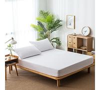 HNTYSM Protège Matelas 160 x 200 Imperméable et Respirant Drap Housse 160x200 Grand Bonnet 45 cm Housse Matelas Lit Adulte et Enfant,Couvre Matelas Alèse Hypoallergénique Anti-Acarien,Blanc