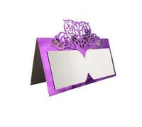 HNULGVI Carte Invitation Mariage Carte De Table Mariage En Papier Découpé Au Laser Forme Cœur, Nom, Place, Décoration Fête, Siège For Faveur, 10/50/100 Pièces Universel(Bright purple,10pcs)