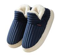 HNULGVI Chaussons Homme Pantoufles D'hiver For Hommes, Bottes Courtes En Peluche Coton For, D'intérieur Fourrure Moelleuse For, Chaussures Décontractées Douce For Antidérapant(Deep Blue,42-43)