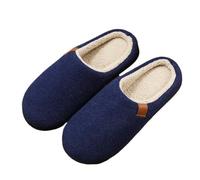HNULGVI Chaussons Homme Pantoufles D'hiver For Hommes, Chaudes En Coton For La Maison, Chaussures De Sol Décontractées For Chambre À Coucher Antidérapant(Blu,38-39)