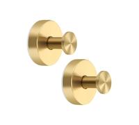 HNULGVI Crochets à ventouse Heavy Duty Stainless Steel Suction Cup Hooks, Easy to Install & Removable(5 Pcs golden)