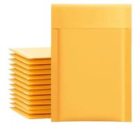 HNULGVI enveloppe Bulle Enveloppes matelassées en Papier Kraft à Bulles Jaune(50PACK,11 * 13cm)