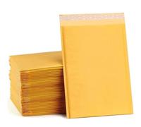 HNULGVI enveloppe Bulle Lot de 50 enveloppes à Bulles en Papier Kraft Auto-adhésives(Yellow,18 * 23cm)