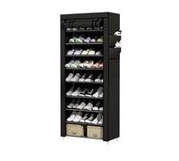 HNULGVI Etagere A Chaussures Étagère à Chaussures Non tissée Anti-poussière Espace de Rangement Couloir Zone de Remplacement de Chaussures Doit être Disponible(Black 10 Layers)