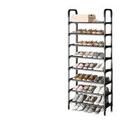 HNULGVI Etagere A Chaussures Étagère à Chaussures surélevée en métal for Salon, Meuble de Rangement Multifonctionnel, Gain de Place, Noir(8 Layers)