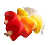 HNULGVI éVentail De Soie Danse Enfant Femmes Venche Danse Ventilateur 1 Paire Gradient Couleur Dancer Pratique Longue Imitation Soie Ventilateurs de Soie pour la Fête(19,1 pair-240x90cm)