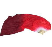 HNULGVI éVentail De Soie Danse Voile de Danse du Ventre 100% Paires d'éventails en Soie (1L + 1R), Accessoire Costume léger et Fluide for Studio Musique, éloge l'église pour la Fête(Beige,150cmX90cm)