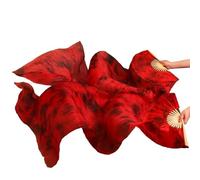 HNULGVI éVentail De Soie Danse Voiles de Soie véritable, 1 Paire, Fait à la Main, for Femmes, Danse du Ventre, éventail, 180x90 Cm pour la Fête(Sky Blue,150x90cm Real Silk)