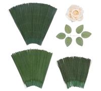 HNULGVI Fil De Fer Fleuriste 100 tiges de Fleurs artificielles Vertes en Fer for Bouquets mariée, Accessoires Bricolage for Noël, Mariage et Autres célébrations pour Le Bricolage