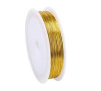 HNULGVI Fil De Fer Fleuriste Tiges de Fleurs 50 m et 0,4 mm diamètre, Fil Fer Flexible for la création Bijoux Autres Loisirs créatifs pour Le Bricolage(Gold)