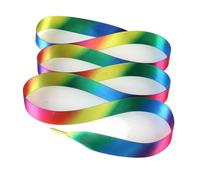 HNULGVI Lacets 1 paire de lacets plats en satin de soie for chaussures de sport, largeur 2 cm, for bottes, 100/120/150 cm(Rainbow2,150cm)