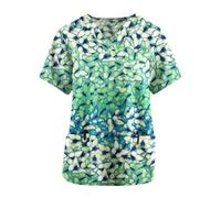 HNULGVI Tenue InfirmièRe Vêtements de Lavage des Mains à Manches Courtes for Bloc opératoire, Hauts for Femmes, Salopettes, Blouses d'infirmière et Chirurgien(Color14,M)