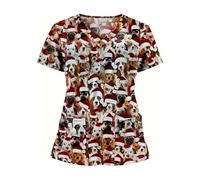 HNULGVI Tenue InfirmièRe Vêtements de Lavage des Mains à Manches Courtes for Bloc opératoire, Hauts for Femmes, Salopettes, Blouses d'infirmière et Chirurgien(Color3,XL)