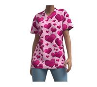 HNULGVI Tenue InfirmièRe Vêtements de Lavage des Mains à Manches Courtes for Bloc opératoire, Hauts for Femmes, Salopettes, Blouses d'infirmière et Chirurgien(Color47,M)