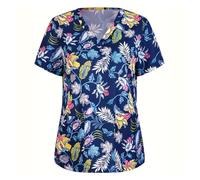 HNULGVI Tenue InfirmièRe Vêtements de Lavage des Mains à Manches Courtes for Bloc opératoire, Hauts for Femmes, Salopettes, Blouses d'infirmière et Chirurgien(Color16,L)