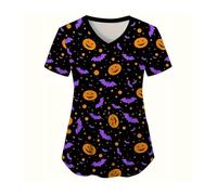 HNULGVI Tenue InfirmièRe Vêtements de Lavage des Mains à Manches Courtes for Bloc opératoire, Hauts for Femmes, Salopettes, Blouses d'infirmière et Chirurgien(Color33,3XL)