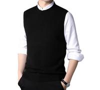 HNVAVQ 100% Cachemire Gilet Pull pour Homme, col Rond, Gilets Pulls tricotés décontractés sans Manches