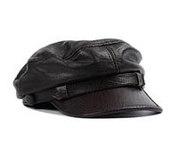 HNVAVQ Casquette de pêcheur en cuir pour homme et femme - Chapeau de pêcheur grec - Chapeau de conducteur de marin - Casquette Newsboy - Hiver et automne, C, Large