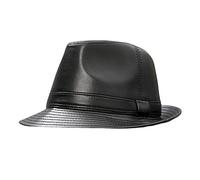 HNVAVQ Casquette Fedora en Cuir pour Homme Femme - Chapeau de Cowboy - Chapeau de Jazz Chapeau Trilby