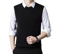 HNVAVQ Gilet Pull 100% Cachemire pour Homme, Pull tricoté sans Manches