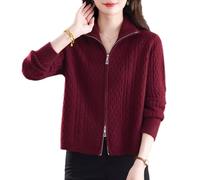 HNVAVQ Gilet zippé Femme en 100% Cachemire, Confortable pour Bureau