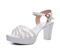 HNVAVQ Sandales à Plateforme Femme Talons Hauts Carrés Escarpins Bout Ouvert Chaussures à Plateau Cérémonie