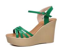 HNVAVQ Sandales Compensées Femme, Chaussures d'été à Plateforme Bout Ouvert pour Mariage Soirée,4 Hauteurs de Talon,6/8 / 10/11.5cm