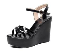 HNVAVQ Sandales Compensées Femme, Chaussures d'été à Plateforme Bout Ouvert pour Mariage Soirée,4 Hauteurs de Talon,6/8 / 10/11.5cm