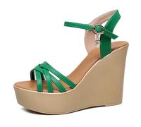 HNVAVQ Sandales Compensées Femme, Chaussures d'été à Plateforme Bout Ouvert pour Mariage Soirée,4 Hauteurs de Talon,6/8 / 10/11.5cm