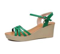 HNVAVQ Sandales Compensées Femme, Chaussures d'été à Plateforme Bout Ouvert pour Mariage Soirée,4 Hauteurs de Talon,6/8 / 10/11.5cm