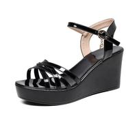 HNVAVQ Sandales Compensées Femme, Chaussures d'été à Plateforme Bout Ouvert pour Mariage Soirée,4 Hauteurs de Talon,6/8 / 10/11.5cm