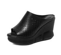 HNVAVQ Sandales Compensées Femme Cuir Mules à Plateforme 10cm