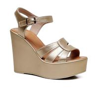 HNVAVQ Sandales Plateforme Femme Compensées, Bride Cheville Chaussures Bout Ouvert pour Vacances Quotidien Mariage,6/8 / 10/11.5cm