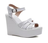 HNVAVQ Sandales Plateforme Femme Compensées, Bride Cheville Chaussures Bout Ouvert pour Vacances Quotidien Mariage,6/8 / 10/11.5cm