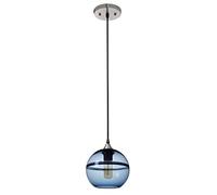 HNVBDOPAE Lampe, Plafonnier Minimaliste Pour Îlot de Cuisine, Salle À Manger, Lustre Sphérique En Verre Pour Salon, Lampe de Chevet Créative En Verre À Suspension/Bleu/D25 Cm/9,8 Pouces/Bleu/D20 Cm/7,