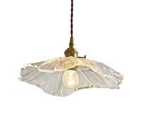 HNVBDOPAE Lampes de Chevet de Style Chambre À Coucher, Plafonnier de Porche, Lustre Nordique En Laiton Et Verre, Éclairage de Bar, Allée, Porche, Restaurant, Lampe À Tête Unique En Forme de Feuille de