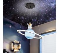 HNVBDOPAE Lustre Led Créatif, Moderne Et À Intensité Variable, Suspension En Verre Planet, Éclairage À Intensité Variable 3 Couleurs, Éclairage Moderne, Éclairage de Plafond Pour Chambre D'Enfant